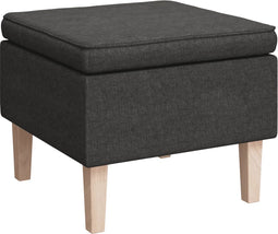 vidaXL - Kruk - met - houten - poten - stof - donkergrijs