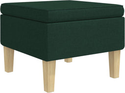 vidaXL - Kruk - met - houten - poten - stof - donkergroen