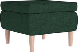vidaXL - Kruk - met - houten - poten - stof - donkergroen