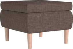 vidaXL - Kruk - met - houten - poten - stof - taupe