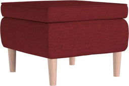 vidaXL - Kruk - met - houten - poten - stof - wijnrood