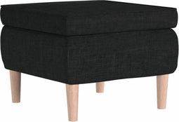 vidaXL - Kruk - met - houten - poten - stof - zwart