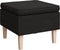 vidaXL - Kruk - met - houten - poten - stof - zwart