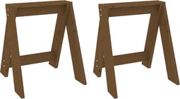 vidaXL - Krukken - 2 - st - 40x40x45 - cm - massief - grenenhout - honingbruin