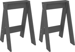 vidaXL - Krukken - 2 - st - 40x40x60 - cm - massief - grenenhout - grijs