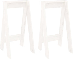 vidaXL - Krukken - 2 - st - 40x40x75 - cm - massief - grenenhout - wit