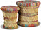 vidaXL - Krukken - met - chindi - details - 2 - st - bamboe - meerkleurig