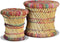 vidaXL - Krukken - met - chindi - details - 2 - st - bamboe - meerkleurig