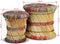 vidaXL - Krukken - met - chindi - details - 2 - st - bamboe - meerkleurig