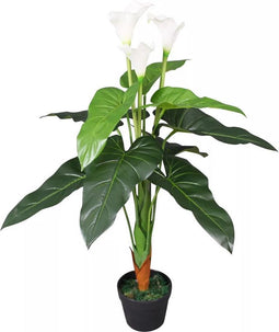 vidaXL - Kunst - calla - lelie - plant - met - pot - 85 - cm - wit