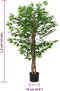 vidaXL - Kunst - Ficus - plant - 788 - bladeren - 120 - cm - groen