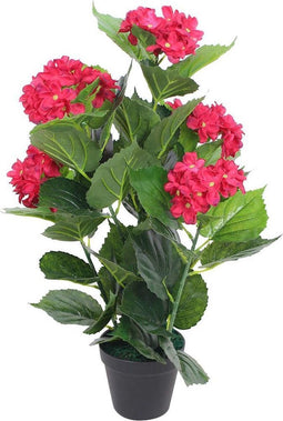 vidaXL - Kunst - hortensia - plant - met - pot - 60 - cm - rood