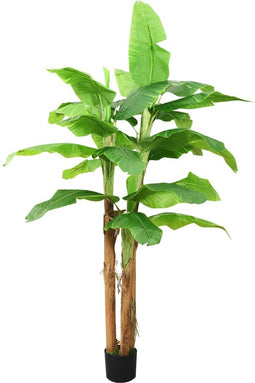 vidaXL - Kunstboom - met - pot - banaan - 300 - cm - groen