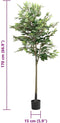 vidaXL - Kunstfuxus - boom - 756 - bladeren - 170 - cm - groen