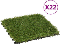 vidaXL - Kunstgrastegels - 22 - st - 30x30 - cm - groen