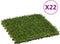 vidaXL - Kunstgrastegels - 22 - st - 30x30 - cm - groen