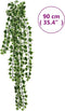 vidaXL - Kunsthangplanten - 12 - st - 339 - bladeren - 90 - cm - groen - en - wit
