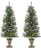 vidaXL - Kunstkerstbomen - 2 - st - 100 - LED's - 120 - cm - groen
