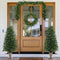 vidaXL - Kunstkerstbomen - 2 - st - met - krans, - guirlande - en - LED's