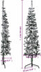 vidaXL - Kunstkerstboom - half - met - sneeuw - smal - 150 - cm