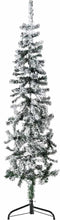vidaXL - Kunstkerstboom - half - met - sneeuw - smal - 150 - cm