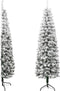 vidaXL - Kunstkerstboom - half - met - sneeuw - smal - 180 - cm
