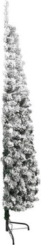 vidaXL - Kunstkerstboom - half - met - sneeuw - smal - 180 - cm