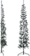 vidaXL - Kunstkerstboom - half - met - sneeuw - smal - 180 - cm