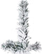 vidaXL - Kunstkerstboom - half - met - sneeuw - smal - 180 - cm