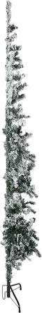 vidaXL - Kunstkerstboom - half - met - sneeuw - smal - 180 - cm