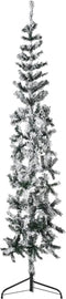 vidaXL - Kunstkerstboom - half - met - sneeuw - smal - 180 - cm