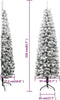 vidaXL - Kunstkerstboom - half - met - sneeuw - smal - 210 - cm