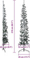 vidaXL - Kunstkerstboom - half - met - sneeuw - smal - 210 - cm