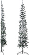 vidaXL - Kunstkerstboom - half - met - sneeuw - smal - 240 - cm