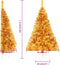 vidaXL - Kunstkerstboom - half - met - standaard - 120 - cm - PET - goudkleurig