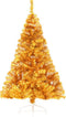 vidaXL - Kunstkerstboom - half - met - standaard - 150 - cm - PET - goudkleurig