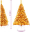 vidaXL - Kunstkerstboom - half - met - standaard - 150 - cm - PET - goudkleurig
