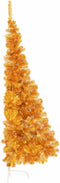 vidaXL - Kunstkerstboom - half - met - standaard - 180 - cm - PET - goudkleurig