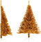 vidaXL - Kunstkerstboom - half - met - standaard - 180 - cm - PET - goudkleurig