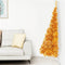 vidaXL - Kunstkerstboom - half - met - standaard - 180 - cm - PET - goudkleurig