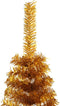 vidaXL - Kunstkerstboom - half - met - standaard - 180 - cm - PET - goudkleurig