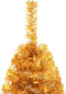 vidaXL - Kunstkerstboom - half - met - standaard - 210 - cm - PET - goudkleurig