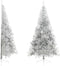 vidaXL - Kunstkerstboom - half - met - standaard - 210 - cm - PET - zilverkleurig