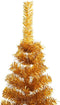 vidaXL - Kunstkerstboom - half - met - standaard - 210 - cm - PET - goudkleurig