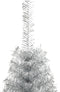 vidaXL - Kunstkerstboom - half - met - standaard - 210 - cm - PET - zilverkleurig