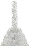 vidaXL - Kunstkerstboom - half - met - standaard - 210 - cm - PET - zilverkleurig