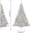 vidaXL - Kunstkerstboom - half - met - standaard - 210 - cm - PET - zilverkleurig