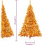 vidaXL - Kunstkerstboom - half - met - standaard - 240 - cm - PET - goudkleurig