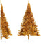 vidaXL - Kunstkerstboom - half - met - standaard - 240 - cm - PET - goudkleurig