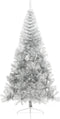 vidaXL - Kunstkerstboom - half - met - standaard - 240 - cm - PET - zilverkleurig